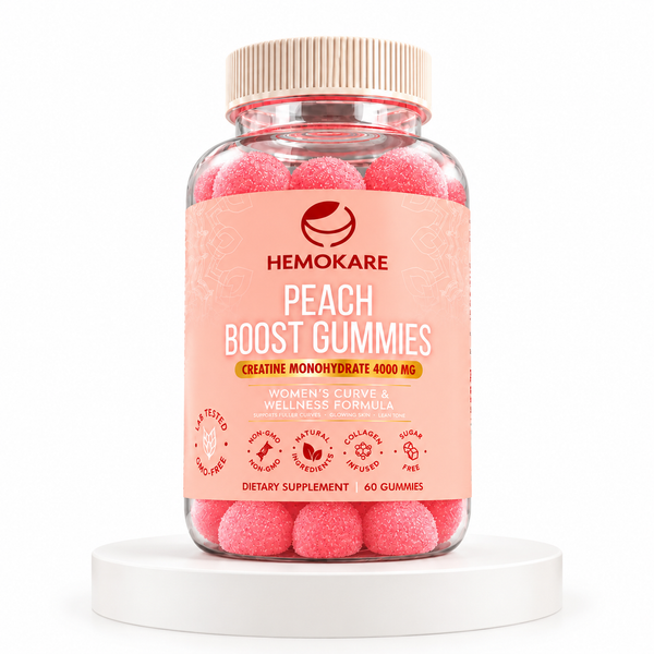 Hemokare Peach Boost Gummies – Creatine + Glute Support