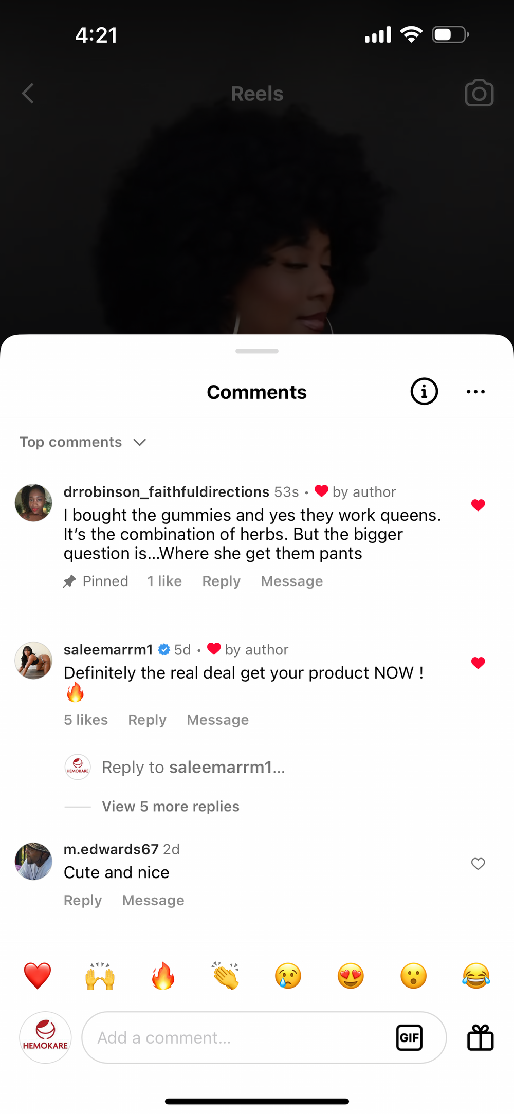 Customer comments and reviews for Hemokare Peach Boost Gummies