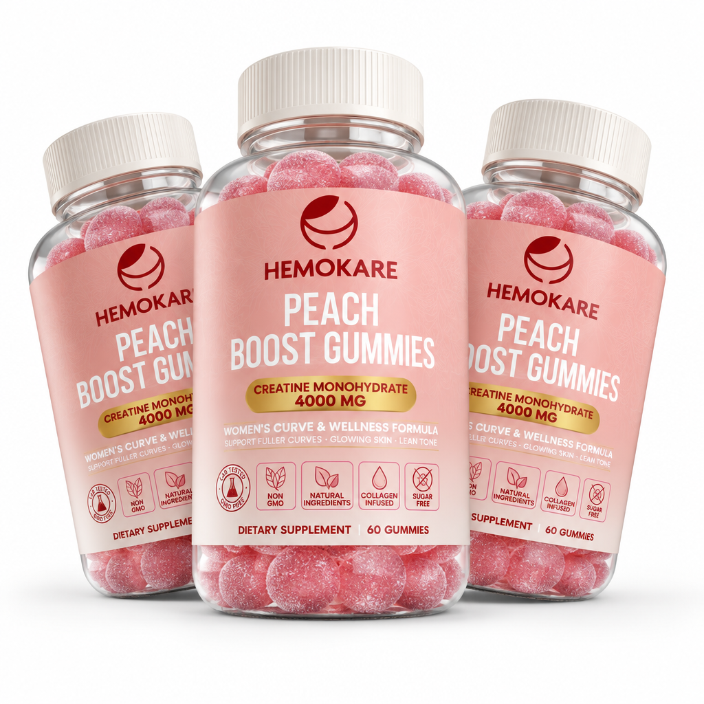 Hemokare Peach Boost Gummies – Creatine + Glute Support
