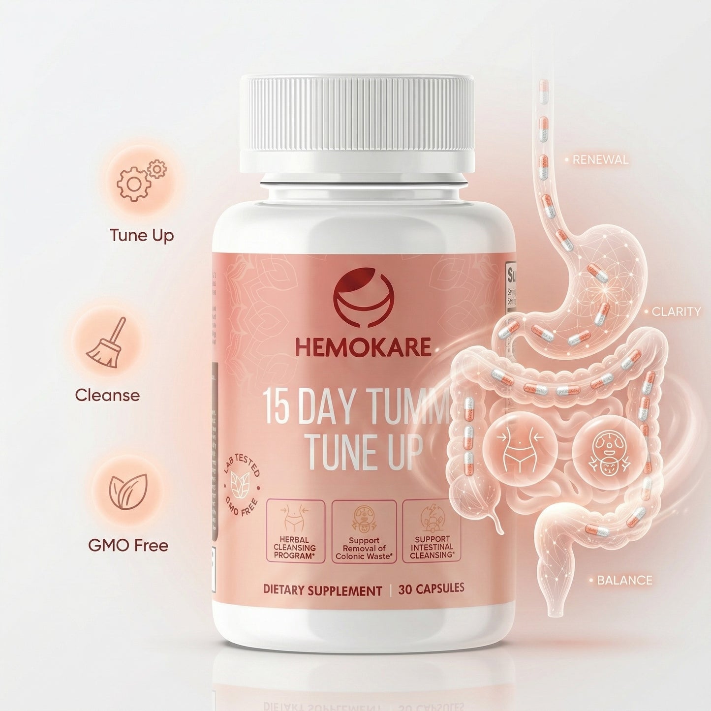 15-Day Tummy Tune-Up – 400mg Herbal Cleanse Capsules
