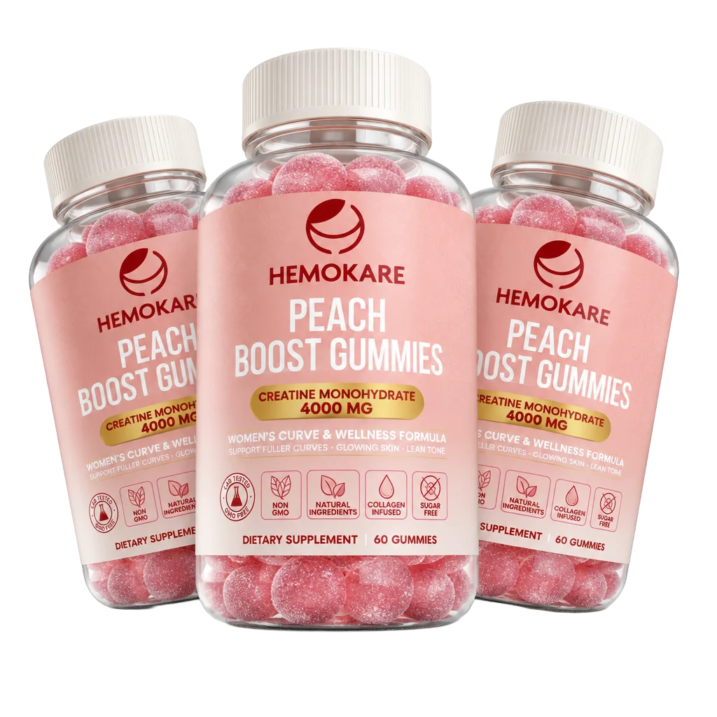 Hemokare Peach Boost Gummies – Creatine + Glute Support