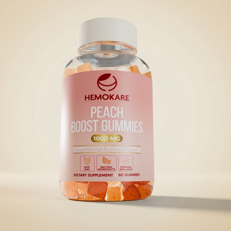 Hemokare Peach Boost Gummies bottle