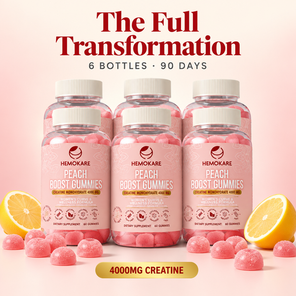 The Full Transformation — Peach Boost Gummies (6 Bottles · 90 Days)