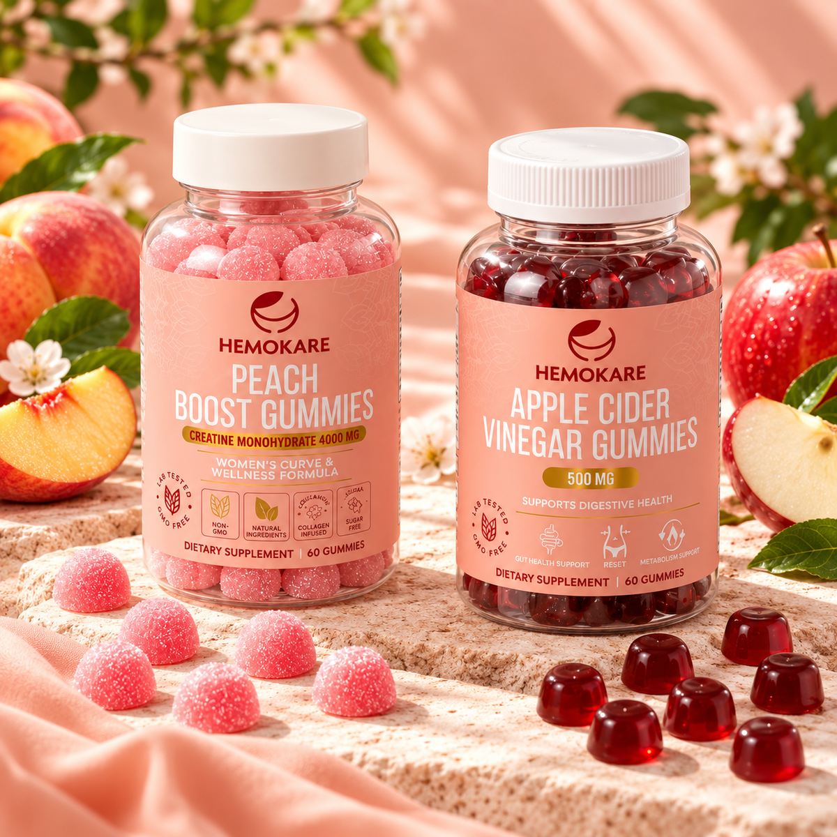 Peach Perfect Bundle | Peach Boost Gummies + Apple Cider Vinegar Gummies