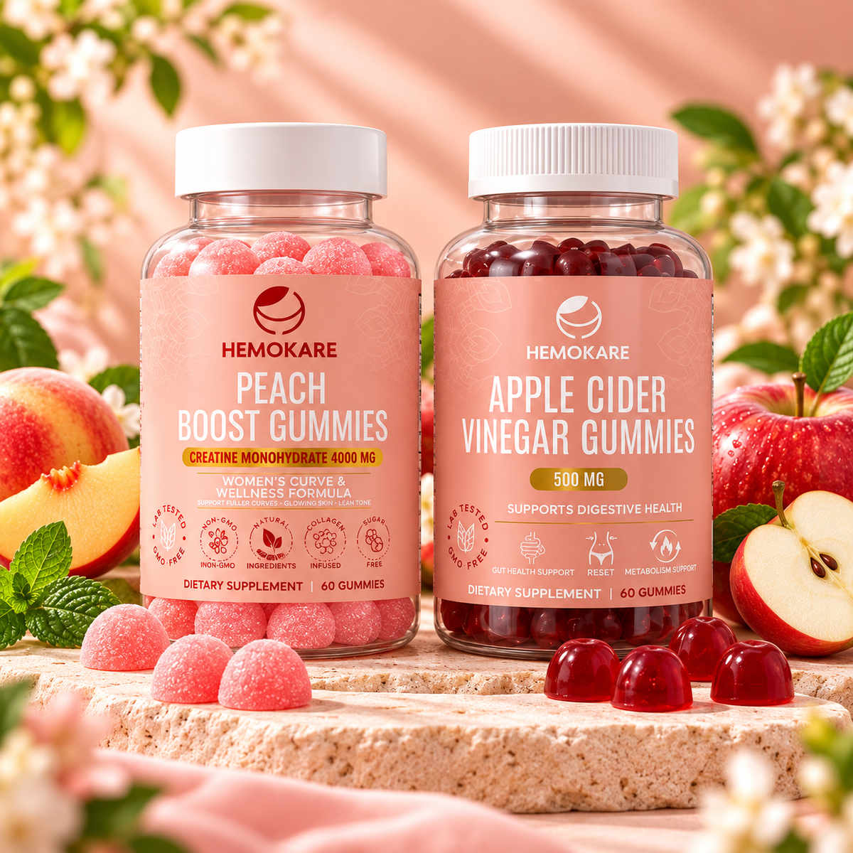 Peach Perfect Bundle | Peach Boost Gummies + Apple Cider Vinegar Gummies