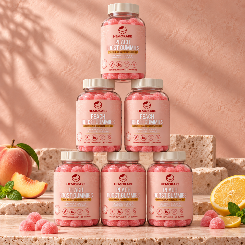 The Full Transformation — Peach Boost Gummies (6 Bottles · 90 Days)