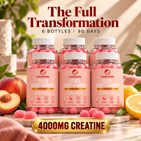 The Full Transformation — Peach Boost Gummies (6 Bottles · 90 Days)