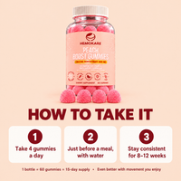 How to take Peach Boost: 4 gummies a day, just before a meal, for 8 to 12 weeks